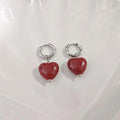 Fashion Punk Long Heart Star Pendant Earrings For Women Simple Geometric Circular Ear Buckle Trendy Jewelry Gift