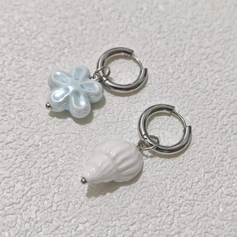 Fashion Punk Long Heart Star Pendant Earrings For Women Simple Geometric Circular Ear Buckle Trendy Jewelry Gift