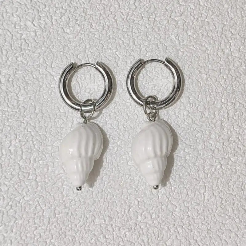 Fashion Punk Long Heart Star Pendant Earrings For Women Simple Geometric Circular Ear Buckle Trendy Jewelry Gift