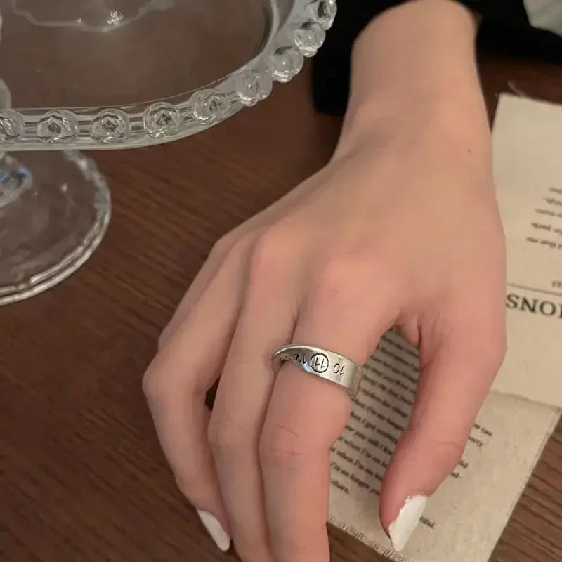 Fashionable Irregular Twist Lucky Number Ring Women's Personalized Party Jewelry