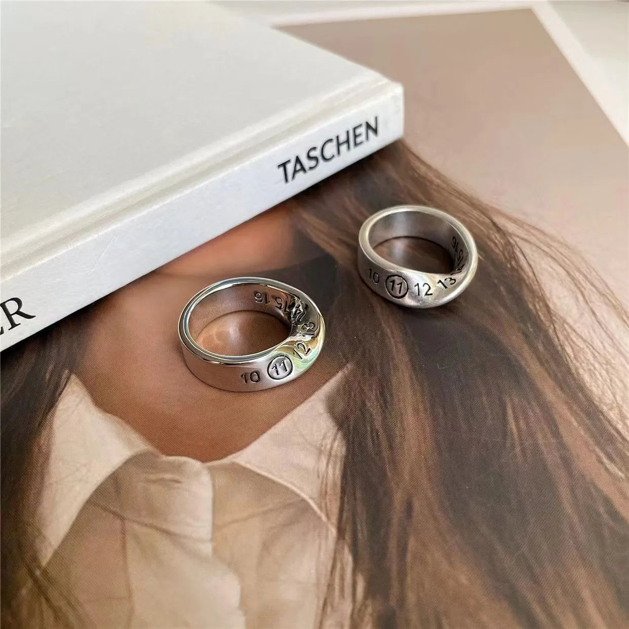 Fashionable Irregular Twist Lucky Number Ring Women's Personalized Party Jewelry