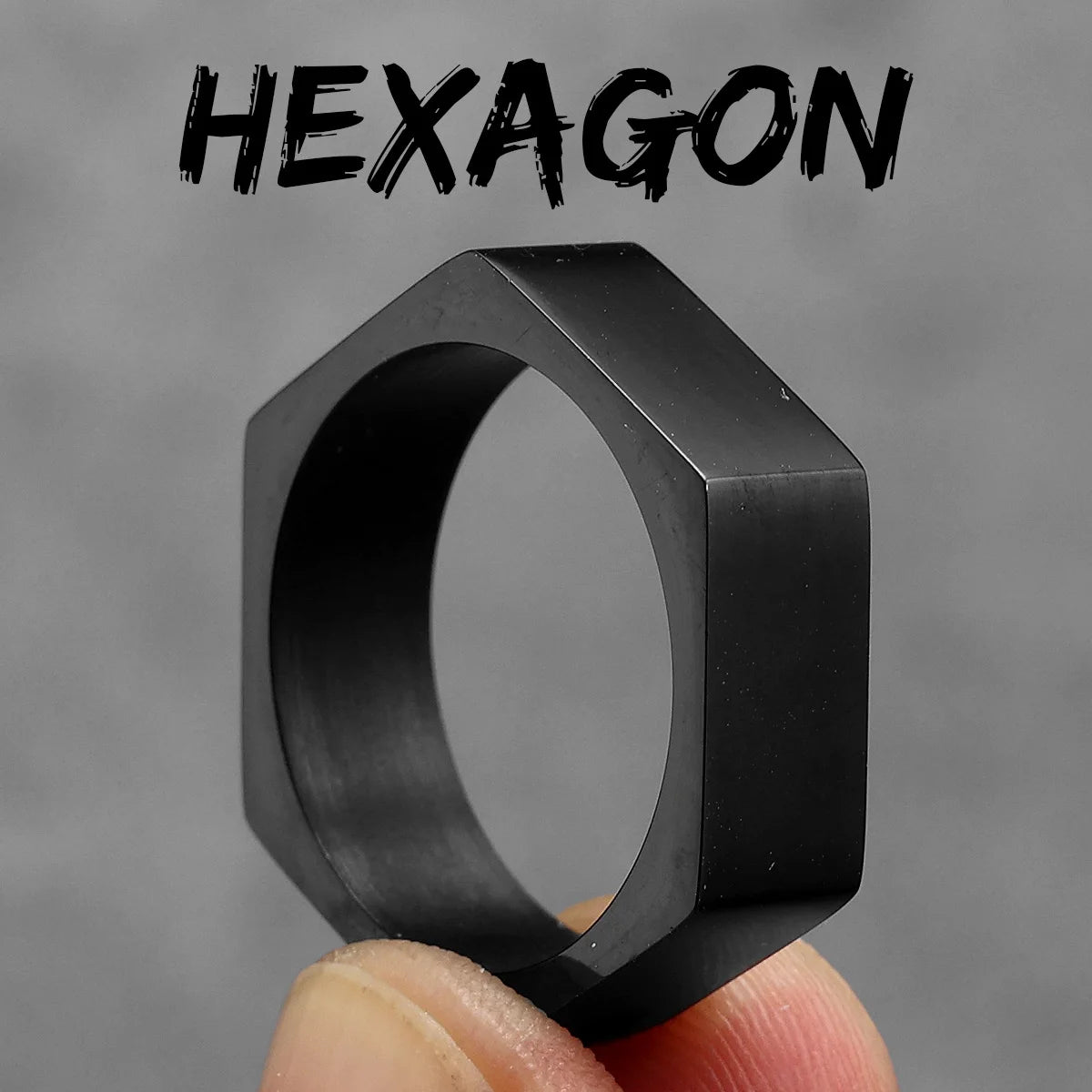 Simple Glossy Hexagon Stainless Steel Men Rings Punk New In For Male Women Fashion Jewelry Creativity Gift Wholesale Dropshiping