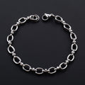 6.5mm Punk Handmade Stainless Steel Bracelet Link Oval Chain for Women Men Rock Boy Hand Chain Wristband Anklets Metal Jewelry