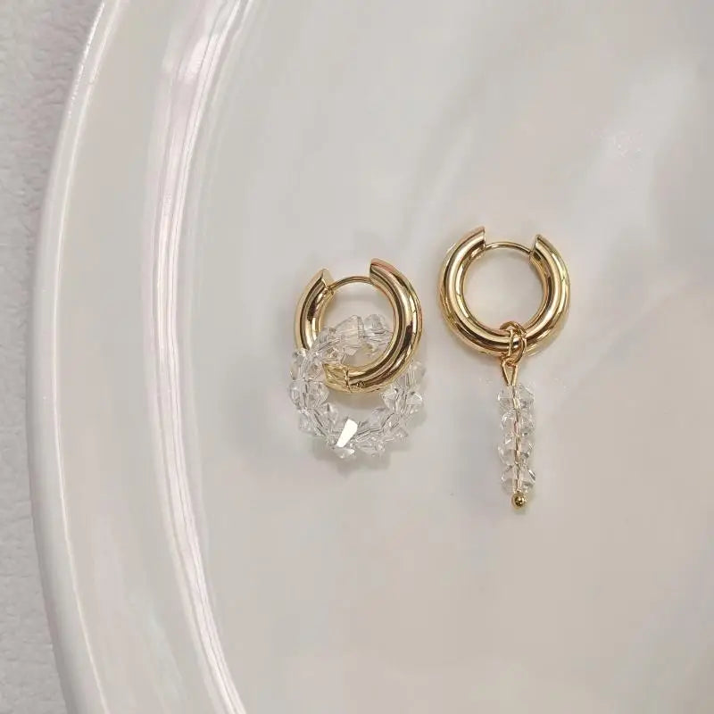 Fashion Punk Long Heart Star Pendant Earrings For Women Simple Geometric Circular Ear Buckle Trendy Jewelry Gift